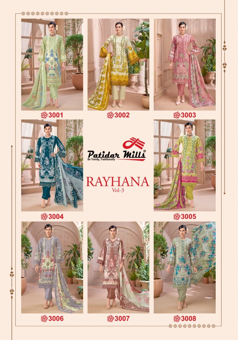 Rayhana Vol 3 By Patidar Cotton Printed Dress Material